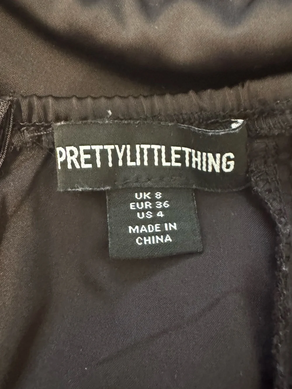 PrettyLittleThing Black Satin Halter Puffball Playsuit Romper Size 4 EUC So Cute